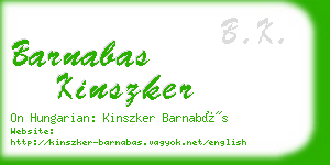 barnabas kinszker business card